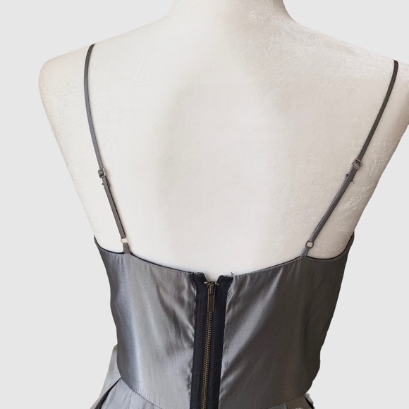 BCBG MAX AZRIA BLACK GREY SPAGHETTI STRAP COCKTAIL DRESS FORMAL DRESS - Picture 11 of 13